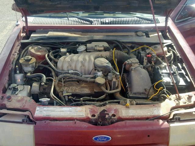 2FAPP37U4NB152413 - 1992 FORD TEMPO LX RED photo 7