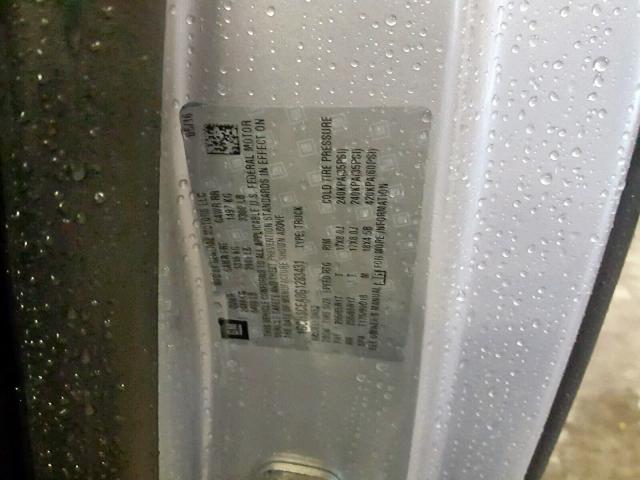 1GCHSCEA8G1283431 - 2016 CHEVROLET COLORADO L SILVER photo 10