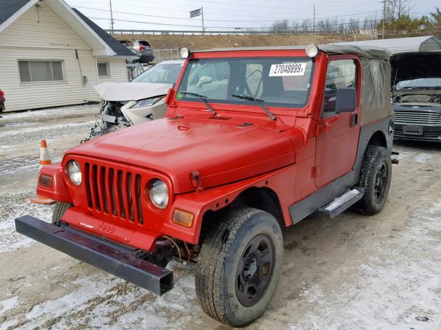 1J4FA49S2YP727902 - 2000 JEEP WRANGLER / RED photo 2