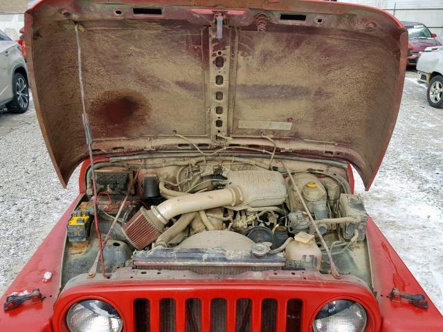 1J4FA49S2YP727902 - 2000 JEEP WRANGLER / RED photo 7