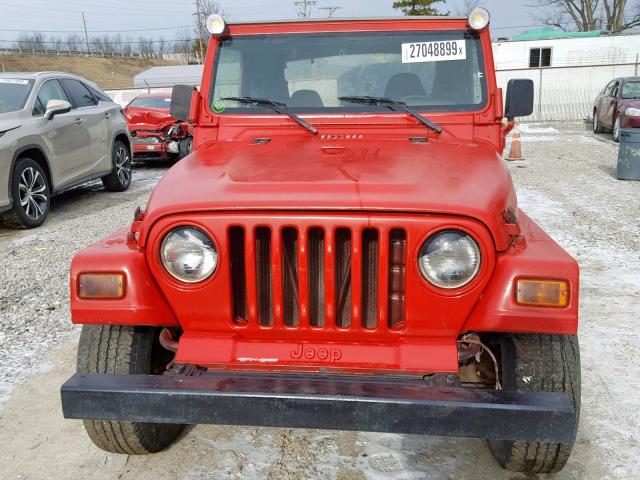 1J4FA49S2YP727902 - 2000 JEEP WRANGLER / RED photo 9