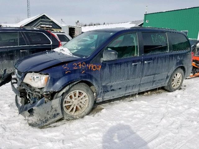 2C4RDGBG0DR544184 - 2013 DODGE GRAND CARA BLUE photo 2