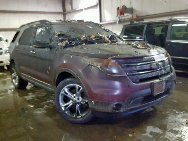 1FM5K8F85DGC53643 - 2013 FORD EXPLORER L RED photo 1