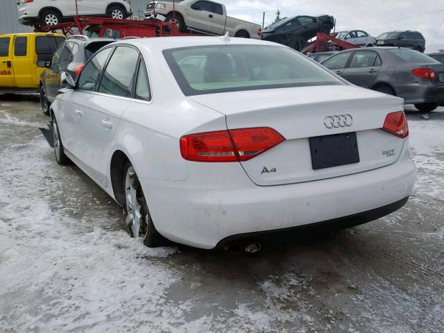 WAUKFCFL3CA115309 - 2012 AUDI A4 PRESTIG WHITE photo 3