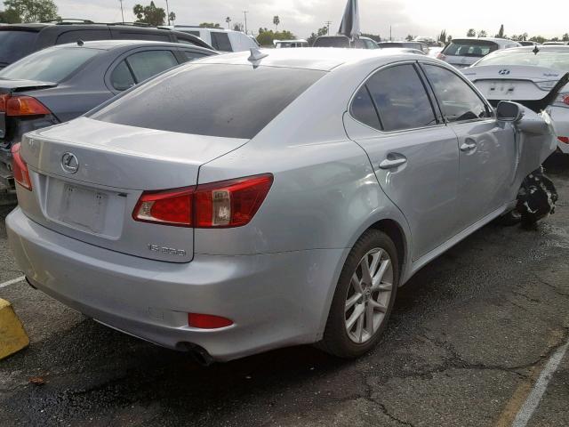 JTHBF5C27B5136292 - 2011 LEXUS IS 250 SILVER photo 4