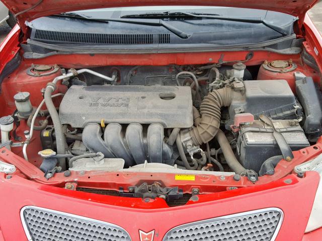 5Y2SL63875Z440272 - 2005 PONTIAC VIBE RED photo 7