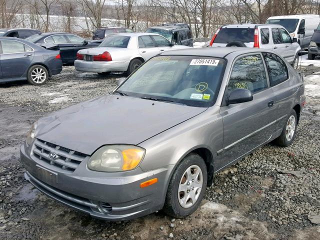 KMHCG35C73U266346 - 2003 HYUNDAI ACCENT GL GRAY photo 2