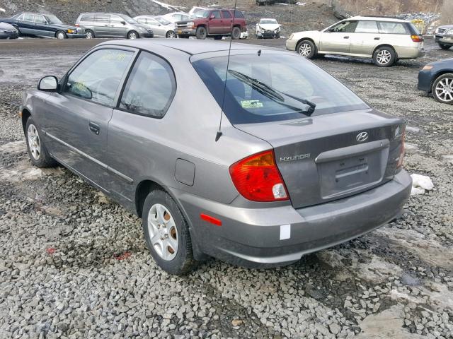 KMHCG35C73U266346 - 2003 HYUNDAI ACCENT GL GRAY photo 3