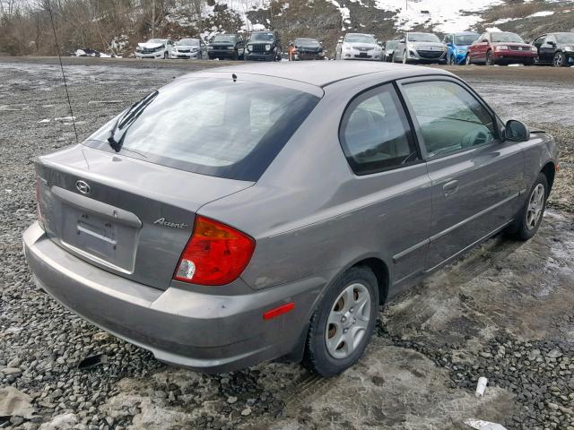 KMHCG35C73U266346 - 2003 HYUNDAI ACCENT GL GRAY photo 4