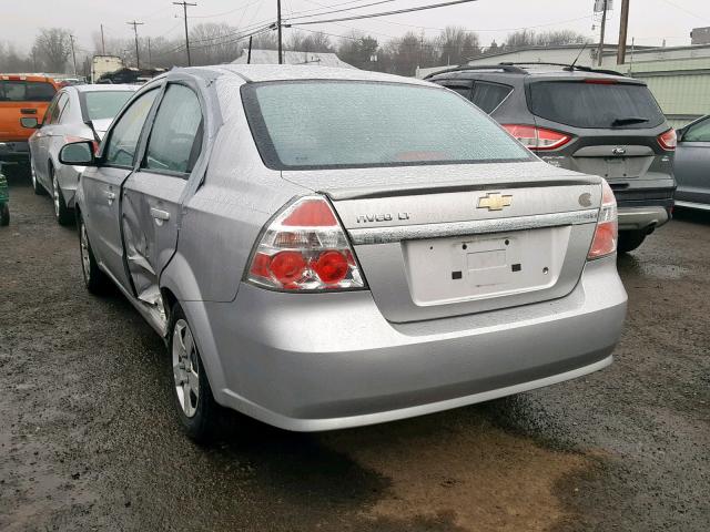 KL1TD56E59B643485 - 2009 CHEVROLET AVEO LS SILVER photo 3