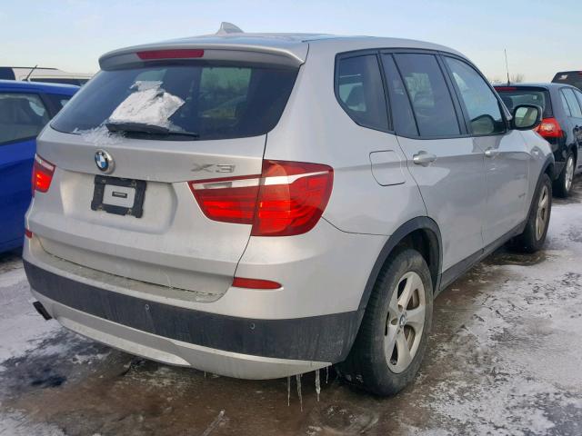 5UXWX5C55BL707251 - 2011 BMW X3 XDRIVE2 SILVER photo 4