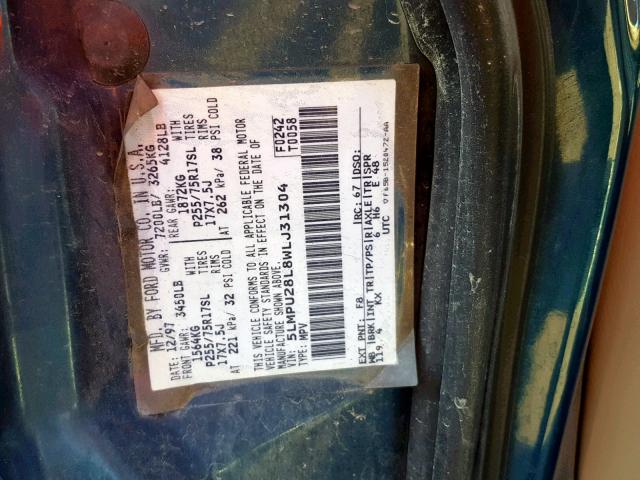 5LMPU28L8WLJ31304 - 1998 LINCOLN NAVIGATOR Mavi foto 10