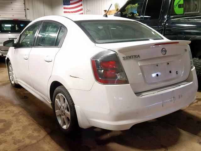 3N1AB6AP4CL639490 - 2012 NISSAN SENTRA 2.0 WHITE photo 3