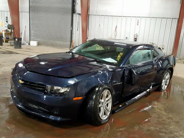 2G1FA1E32E9168308 - 2014 CHEVROLET CAMARO LS BLUE photo 2