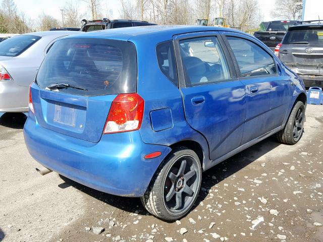 KL1TD626X5B360580 - 2005 CHEVROLET AVEO BASE Mavi foto 4