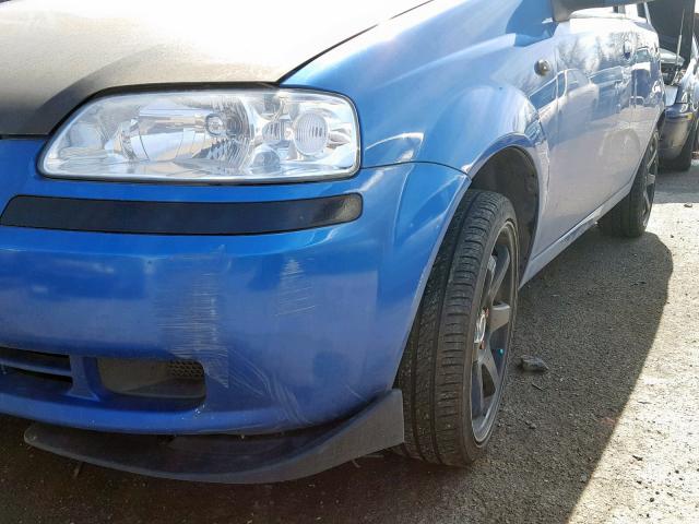 KL1TD626X5B360580 - 2005 CHEVROLET AVEO BASE Mavi foto 9