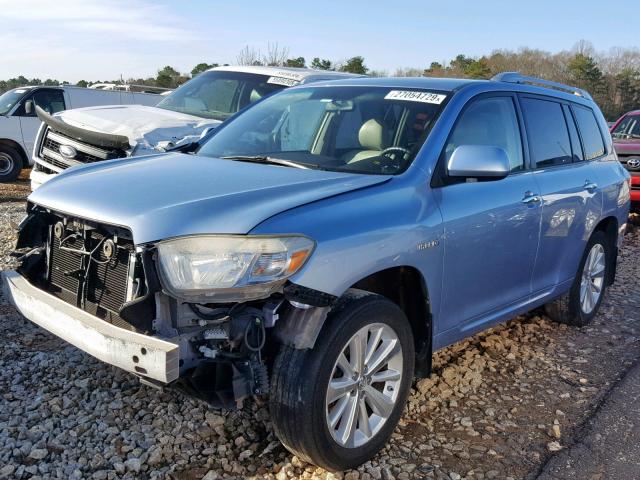 JTEEW41A882011665 - 2008 TOYOTA HIGHLANDER BLUE photo 2