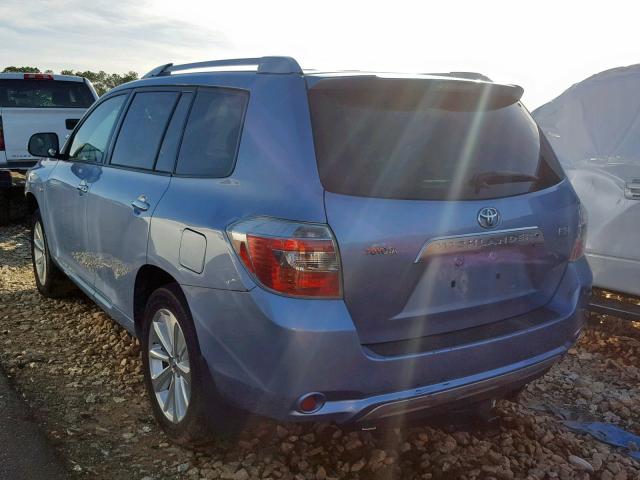 JTEEW41A882011665 - 2008 TOYOTA HIGHLANDER BLUE photo 3