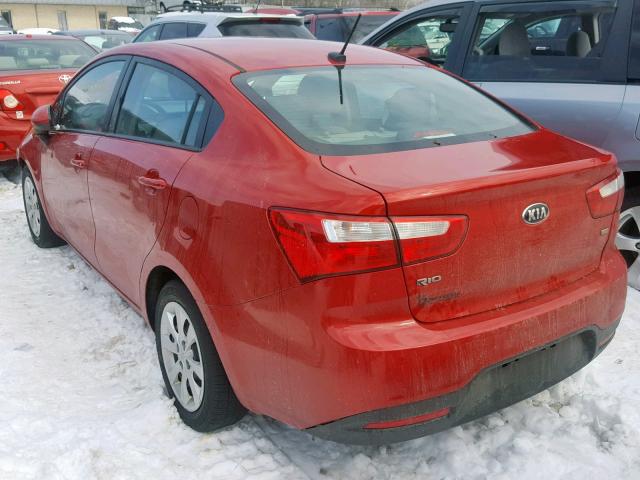 KNADM4A35E6402507 - 2014 KIA RIO LX RED photo 3