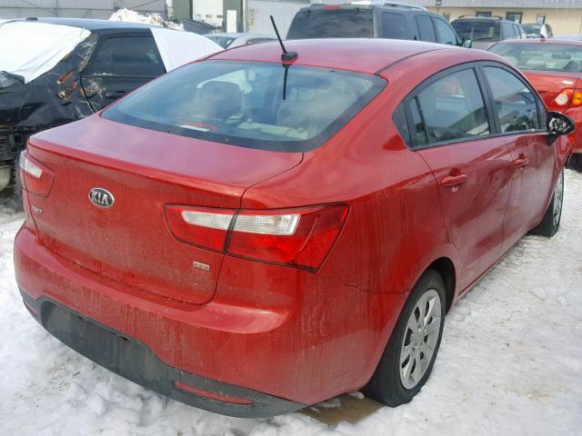 KNADM4A35E6402507 - 2014 KIA RIO LX RED photo 4