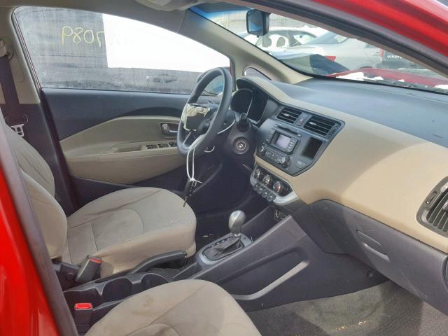 KNADM4A35E6402507 - 2014 KIA RIO LX RED photo 5