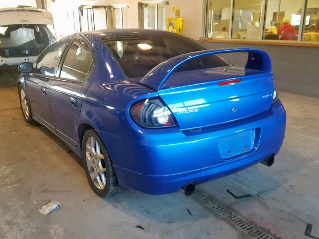 1B3ES66S94D592994 - 2004 DODGE NEON SRT-4 BLUE photo 3