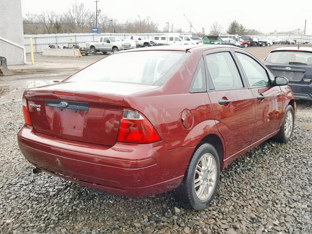 1FAFP34N37W271340 - 2007 FORD FOCUS ZX4 BURGUNDY photo 4