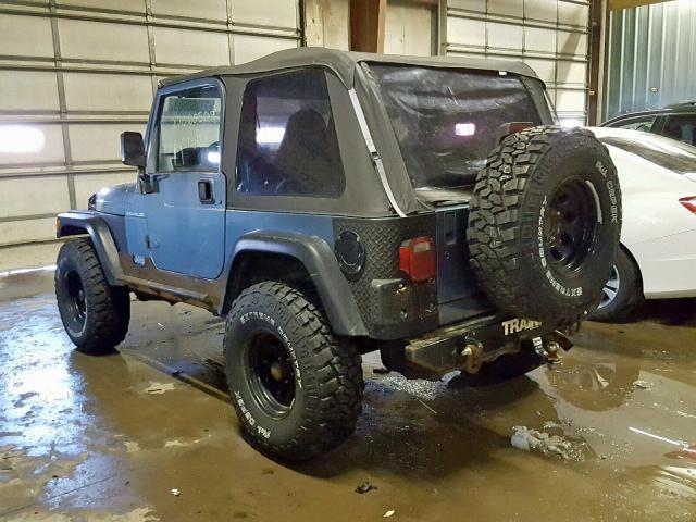 1J4FY29P0WP748031 - 1998 JEEP WRANGLER / BLUE photo 3