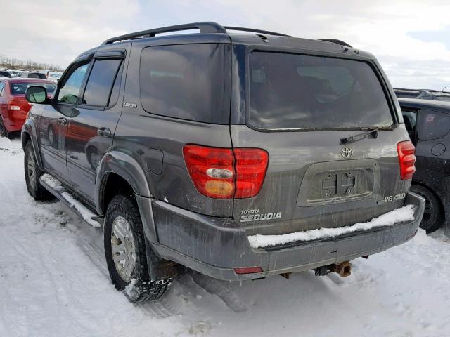 5TDBT48A34S216271 - 2004 TOYOTA SEQUOIA LI GRAY photo 3