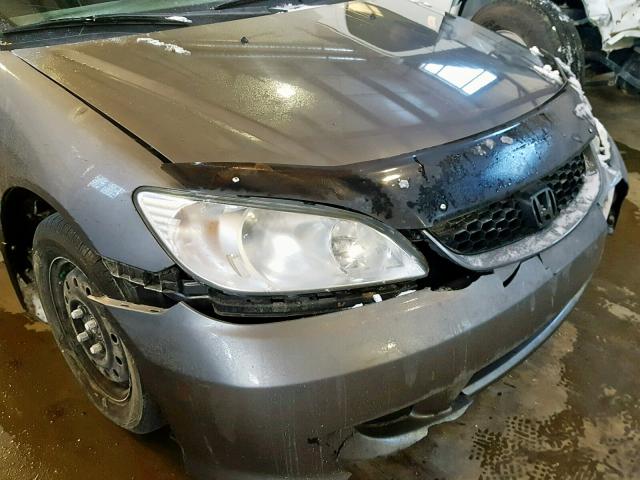 1HGEM21275L808097 - 2005 HONDA CIVIC DX GRAY photo 9