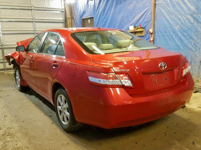 4T4BF3EK6BR210313 - 2011 TOYOTA CAMRY RED photo 3
