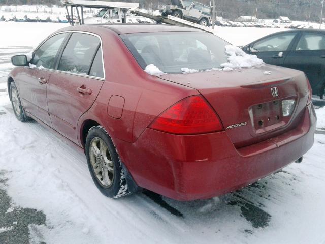 1HGCM55387A105733 - 2007 HONDA ACCORD SE MAROON photo 3