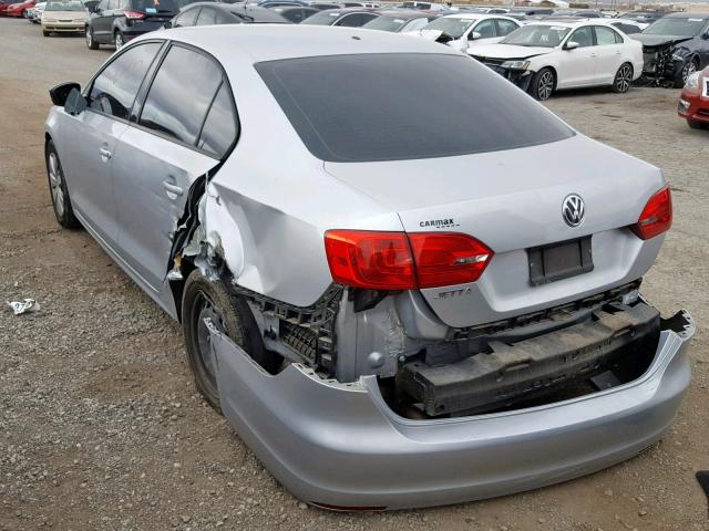 3VW2K7AJ3EM236971 - 2014 VOLKSWAGEN JETTA BASE SILVER photo 3