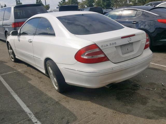 WDBTJ65J03F050461 - 2003 MERCEDES-BENZ CLK 320C WHITE photo 3