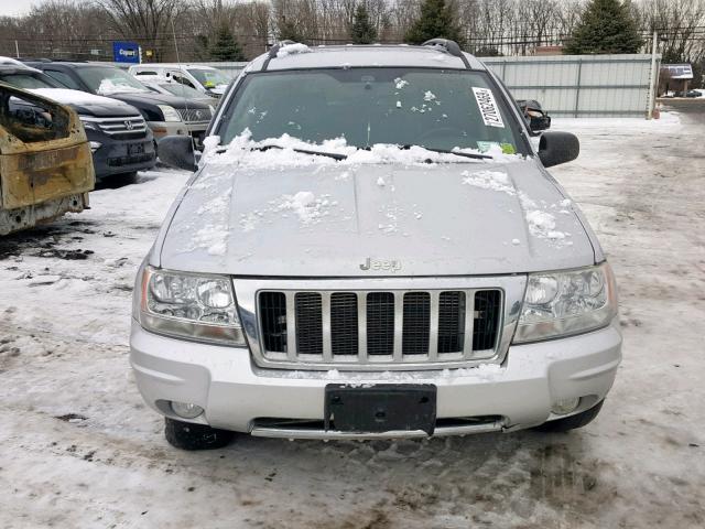 1J4GW58N74C148378 - 2004 JEEP GRAND CHER SILVER photo 9