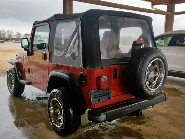 1J4FA49S53P375827 - 2003 JEEP WRANGLER / RED photo 3