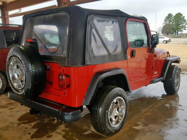 1J4FA49S53P375827 - 2003 JEEP WRANGLER / RED photo 4