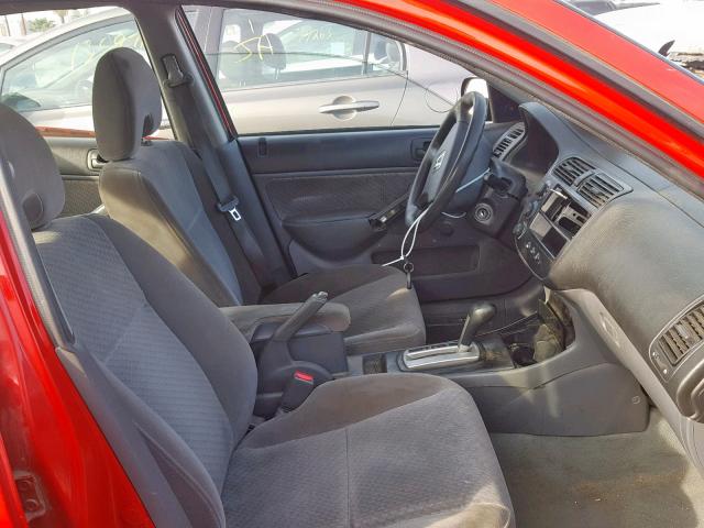 1HGES16375L002150 - 2005 HONDA CIVIC DX V RED photo 5