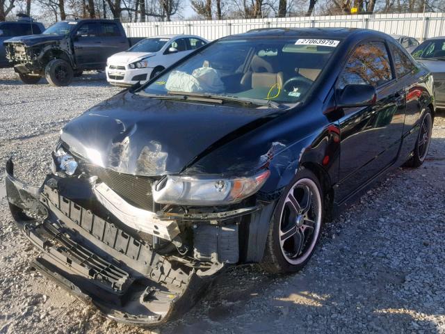 2HGFG12949H538931 - 2009 HONDA CIVIC EXL BLACK photo 2