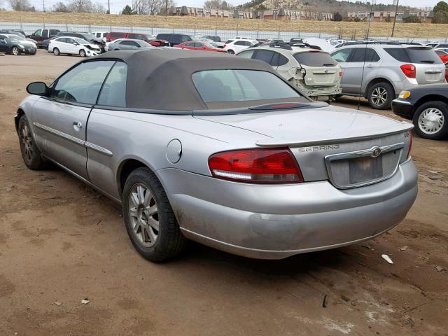 1C3EL75R75N534155 - 2005 CHRYSLER SEBRING GT SILVER photo 3