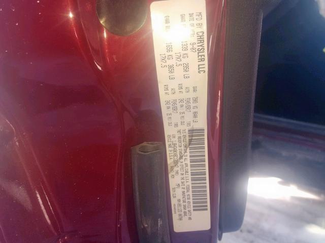 1J8HG48KX8C129247 - 2008 JEEP COMMANDER RED photo 10