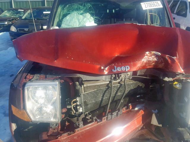 1J8HG48KX8C129247 - 2008 JEEP COMMANDER RED photo 7