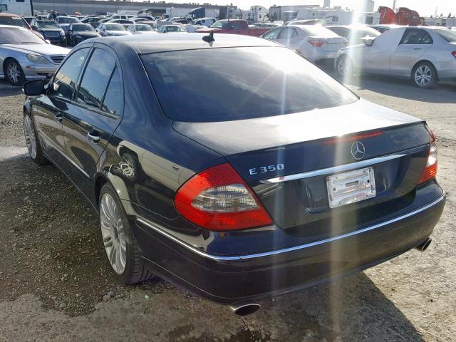 WDBUF56X78B280290 - 2008 MERCEDES-BENZ E 350 BLACK photo 3