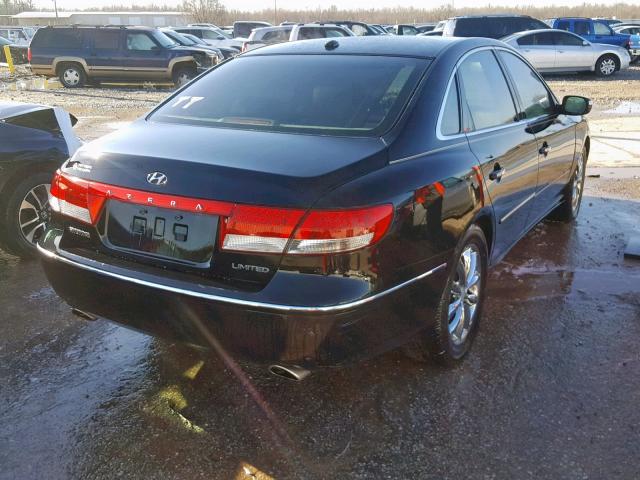 KMHFC46F57A228922 - 2007 HYUNDAI AZERA SE BLACK photo 4