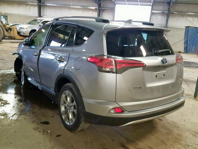 JTMDJREVXHD099342 - 2017 TOYOTA RAV4 HV LI SILVER photo 3