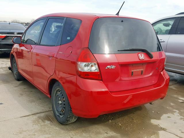 JHMGD38428S061652 - 2008 HONDA FIT RED photo 3