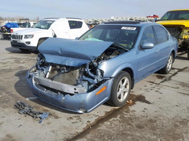 JN1CA31D81T614083 - 2001 NISSAN MAXIMA GXE BLUE photo 2