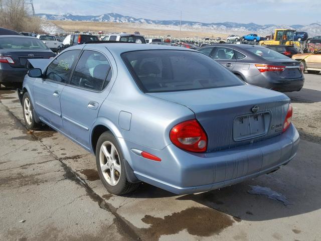 JN1CA31D81T614083 - 2001 NISSAN MAXIMA GXE BLUE photo 3