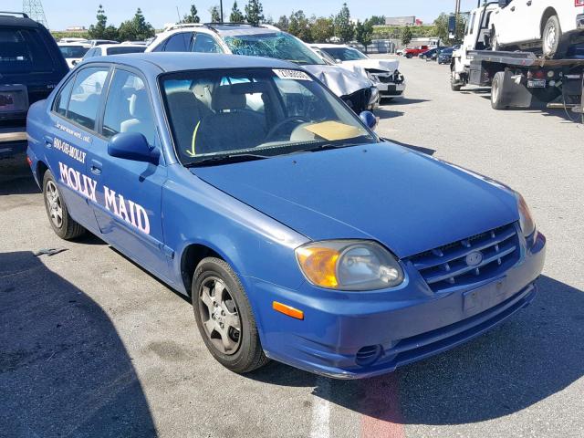 KMHCG45C33U460197 - 2003 HYUNDAI ACCENT GL BLUE photo 1