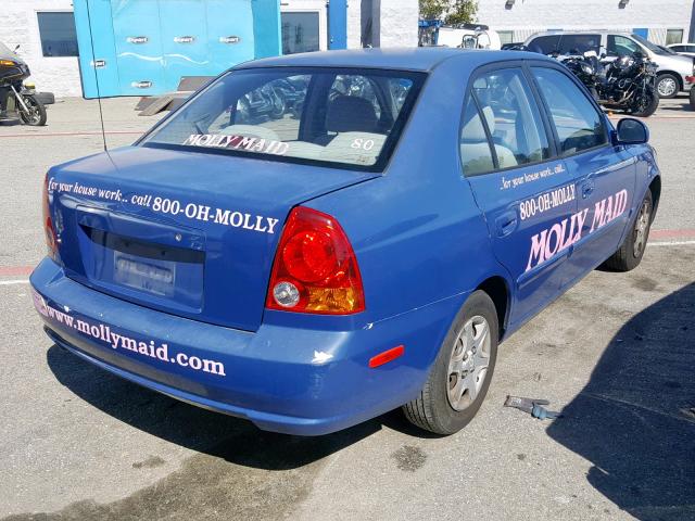 KMHCG45C33U460197 - 2003 HYUNDAI ACCENT GL BLUE photo 4